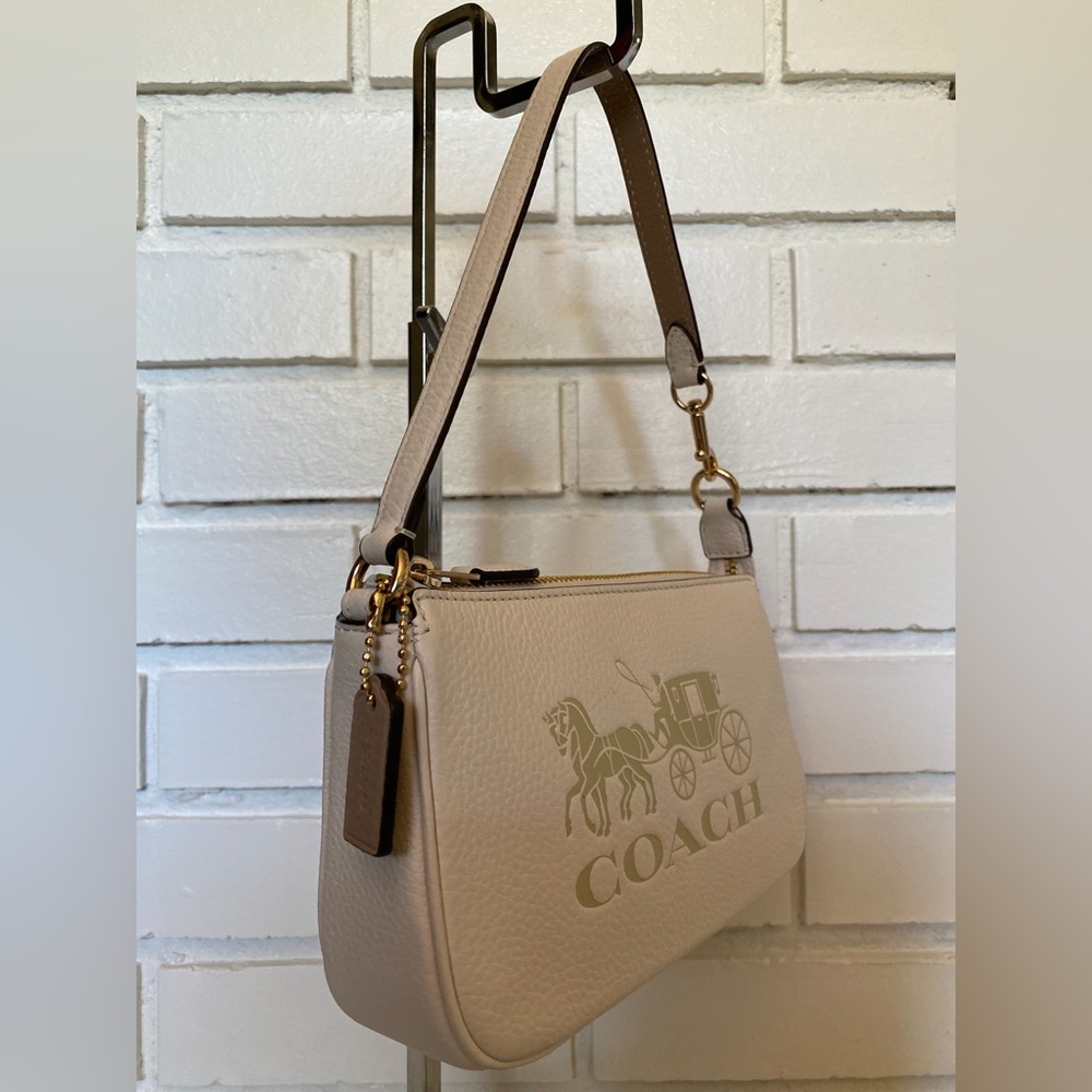 NEW COACH Nikita 19 With Horse And Carriage GOLD/CHALK/VANILLA CREAM C4653